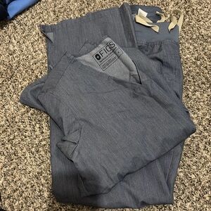 Figs scrub set denim small top and bottom straight leg